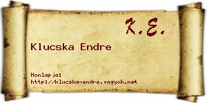 Klucska Endre névjegykártya