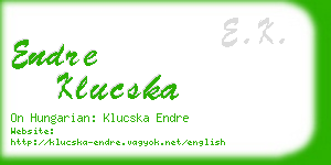 endre klucska business card